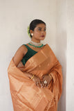 Peach Cotton Silk Saree with Subtle Buta Motifs