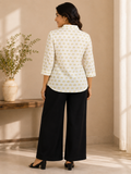 Block Printed Cotton Tortoise Shirt-Style Top