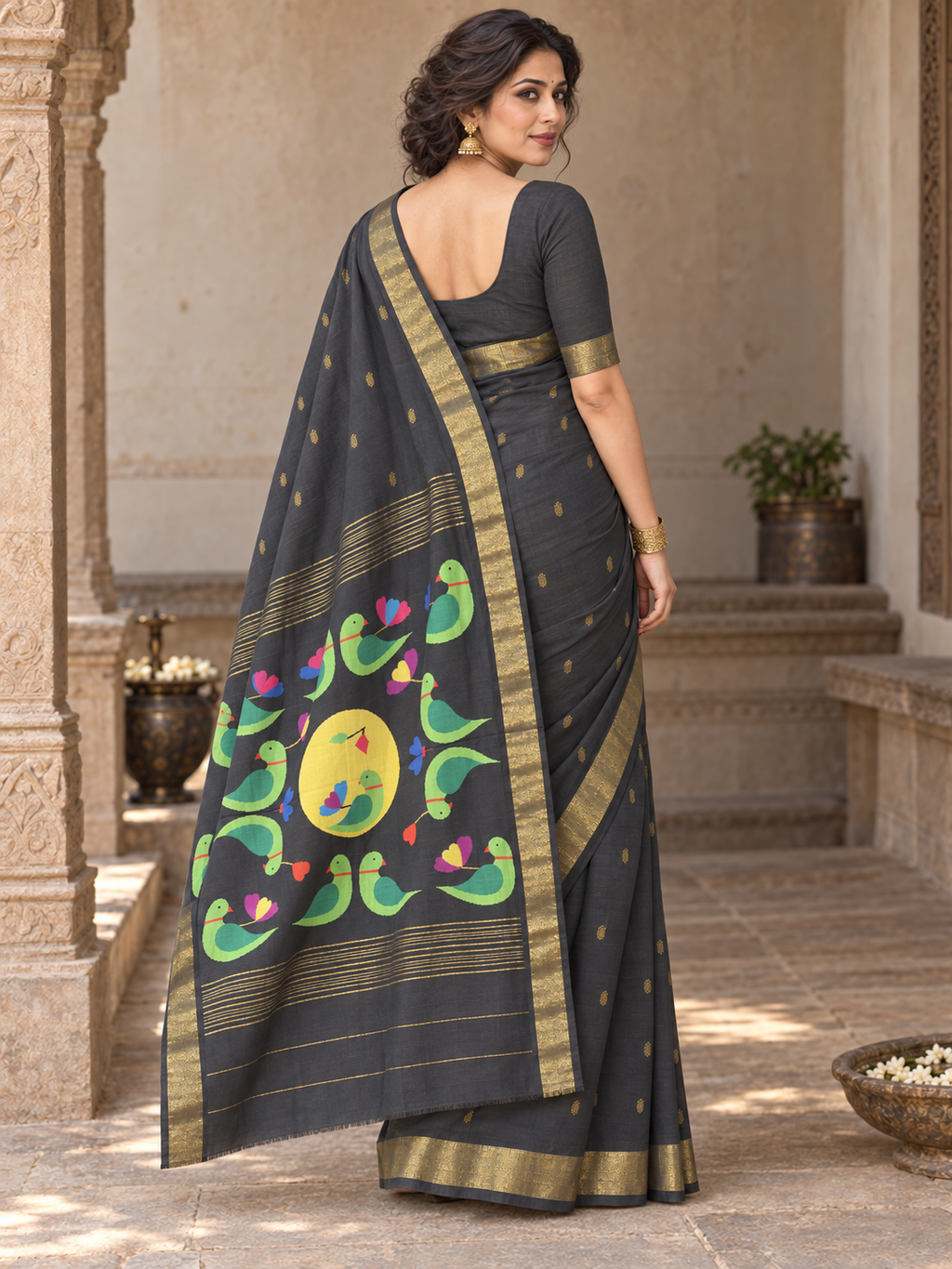 Cotton Paithani saree S0115W