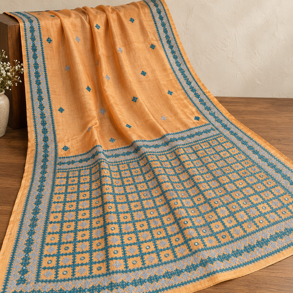 Tussar dye Gujarati saree SG