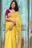 Yellow Handloom Cotton Saree