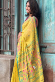 Yellow Handloom Cotton Saree