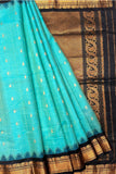 Elegant Sico Gadwal Handloom Saree – Green & Black with Zari Work