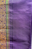 Regal Silk Gadwal Handloom Saree – Green & Purple with Zari Work