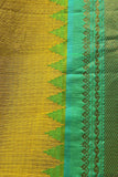 Vibrant Sico Gadwal Handloom Saree – Yellow & Green with Zari Work