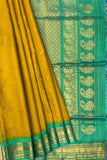Vibrant Sico Gadwal Handloom Saree – Yellow & Green with Zari Work