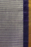Classic Cotton Gadwal Handloom Saree – Grey & Purple with Zari Work