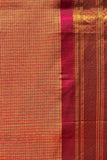 Vibrant Cotton Gadwal Handloom Saree – Orange & Pink with Zari Work