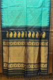 Elegant Sico Gadwal Handloom Saree – Green & Black with Zari Work
