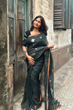 Green Linen Saree