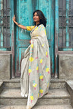 Grey Linen Cotton Saree