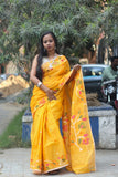 Mustard Yellow Handloom Cotton Saree