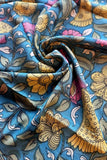 Blue Silk Kalamkari Dupatta