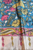 Blue Silk Kalamkari Dupatta