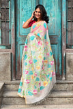 Exclusive Floral Muslin Jamdani Saree