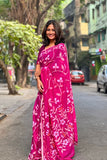 Bright Pink Cotton Jamdani Saree