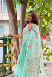 Sea Green Muslin Jamdani Saree