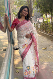 White Cotton Jamdani Saree