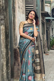 Hand painted Tussar Kalamkari Saree