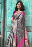 Silk Saree with Embroidered Border