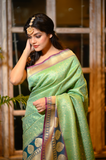 Dark Green Banarasi Weave Saree - NamegStore