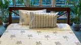 Handblock Print Bedsheet with Reversible Pillow Cover - NamegStore