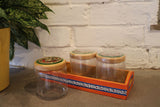Three Glass Jars with Tray - NamegStore
