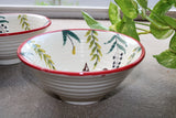 White & Red Hand Painted Wide Bowl - NamegStore