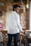 White Cotton Slim Fit Shirt - NamegStore