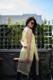 Lemon Green Floral Dress/Kurta - NamegStore