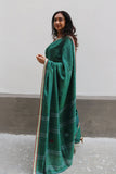 Dark Green Cotton Jamdani Saree - NamegStore