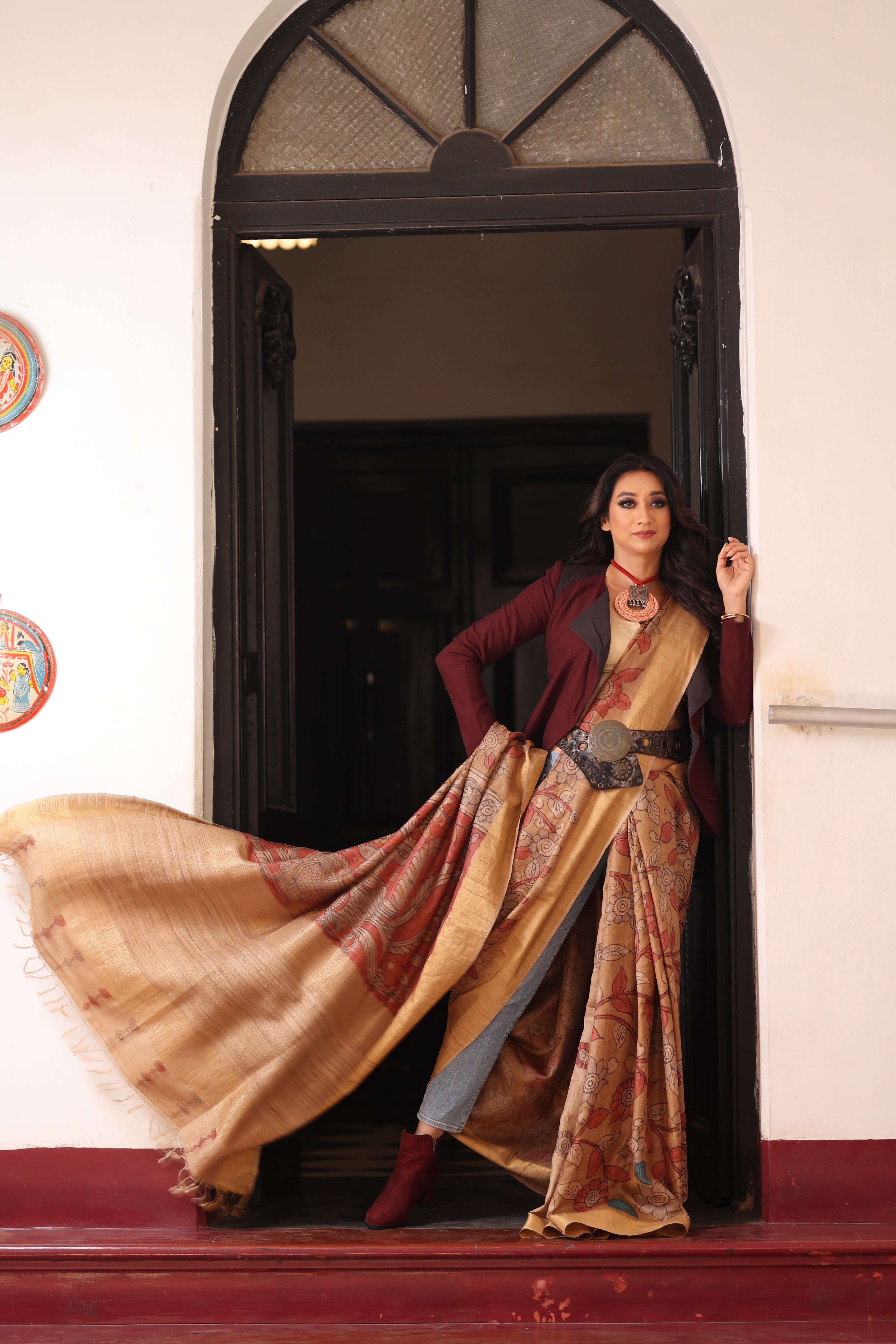 Saree draping artistry